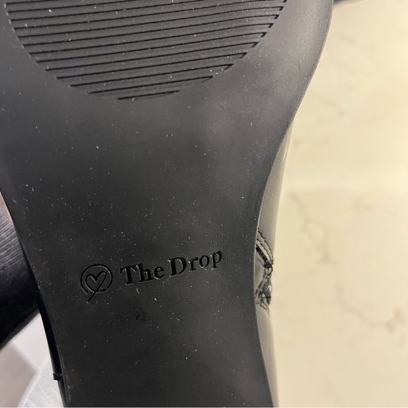 The Drop Black Faux Leather Ibita Ankle Boots 10 - Picture 13 of 13